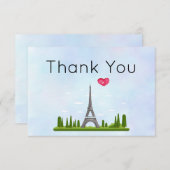 Frans Parijs met Eiffeltoren Dank u Bedankkaart (Voorkant / Achterkant)