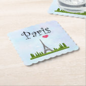 Frans Parijs met Eiffeltoren Kartonnen Onderzetters (Gebogen)