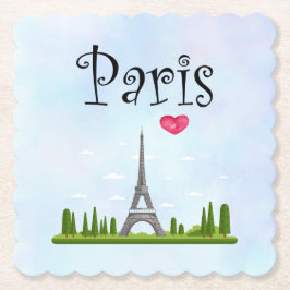 Frans Parijs met Eiffeltoren Kartonnen Onderzetters