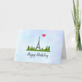 Frans Parijs met Eiffeltoren Verjaardag Kaart