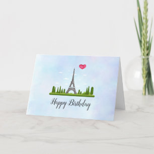 Frans Parijs met Eiffeltoren Verjaardag Kaart