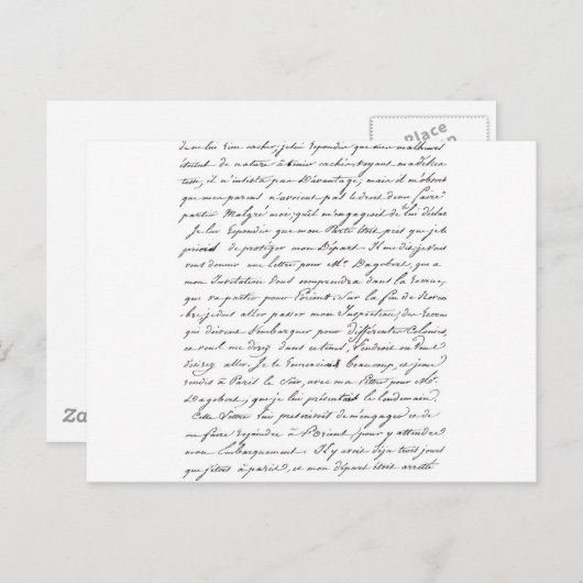 Frans Parijs script Briefkaart (Voorkant / Achterkant)