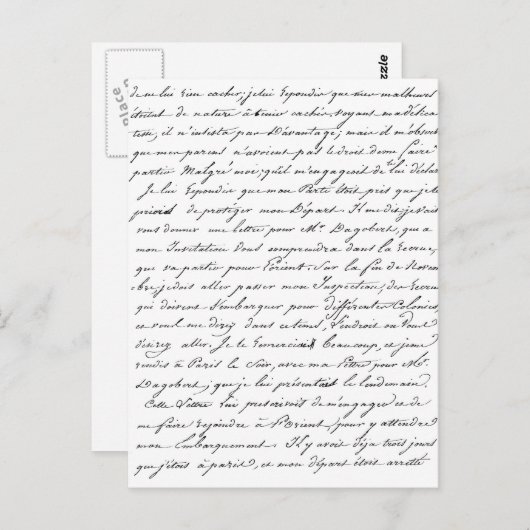 Frans Parijs script Briefkaart (Voorkant / Achterkant)