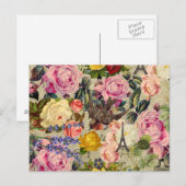  Frans-Parijse eiffeltoren Cute Bird Floral Briefkaart (Voorkant / Achterkant)