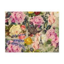 Frans-Parijse eiffeltoren Cute Bird Floral