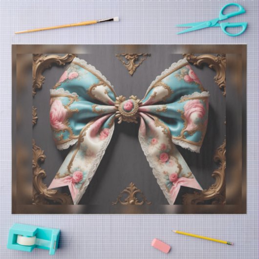 Frans Parijse Rococo Bow Decoupage Papier (Craft)