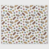 Frans Pastries Sweet Macaron Pattern Cadeaupapier (Vlak)