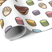 Frans Pastries Sweet Macaron Pattern Cadeaupapier (Rol Hoek)