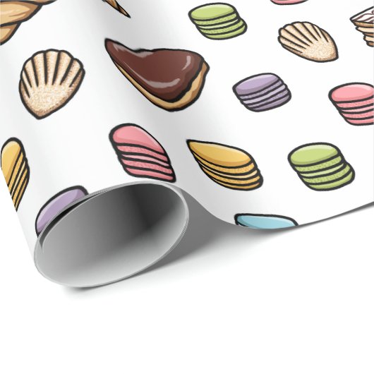 Frans Pastries Sweet Macaron Pattern Cadeaupapier (Rol Hoek)
