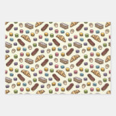 Frans Pastries Sweet Macaron Pattern Inpakpapier Vel (Voorkant 2)
