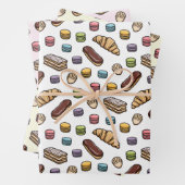 Frans Pastries Sweet Macaron Pattern Inpakpapier Vel (In situ)