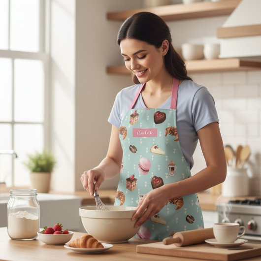 Frans Patisserie Macaron Coffee Cake Personalized Schort