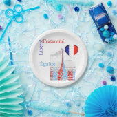 Frans patriottisch papieren bordje (Feest)