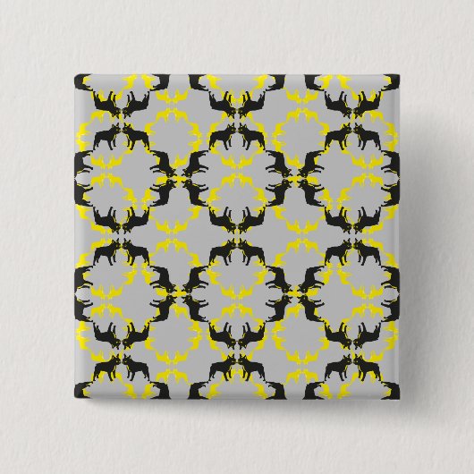 Frans patroon puur vierkante button 5,1 cm (Voorkant)