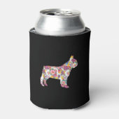 frans patroon van bulldog | kleurig cadeau voor ho blikjeskoeler (Blikje Voorkant)