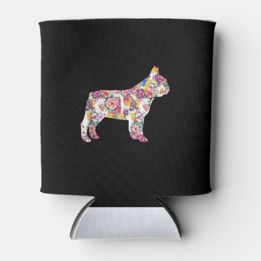 frans patroon van bulldog | kleurig cadeau voor ho blikjeskoeler (Voorkant)
