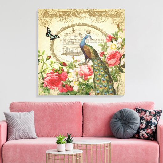 Frans Peacock stretched canvas Afdruk (Insitu (Woonkamer))