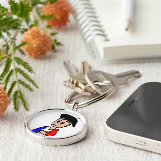 Frans Pierre cartoon Keyring Sleutelhanger (Zijkant)