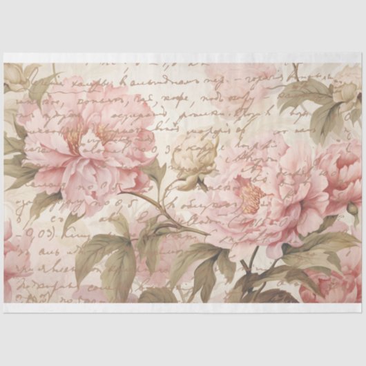 Frans Pioenenweefsel, Ambacht, Decoupage papier (Voorkant)