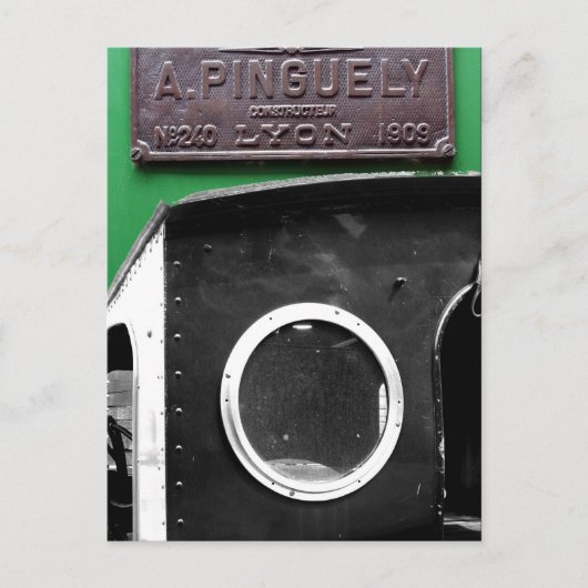 Frans  Plaque 1909 Briefkaart stoommotor (Voorkant)