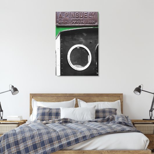 Frans  Plaque 1909 Steam Engine Canvas (Insitu (Slaapkamer))