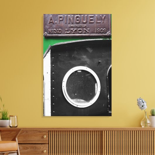 Frans Plaque 1909 Steam Engine Canvas (Insitu (Woonkamer))