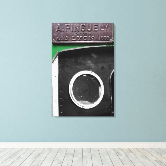 Frans  Plaque 1909 Steam Engine Canvas (Insitu (Houten vloer))