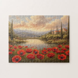 Frans platteland klaproosveld legpuzzel