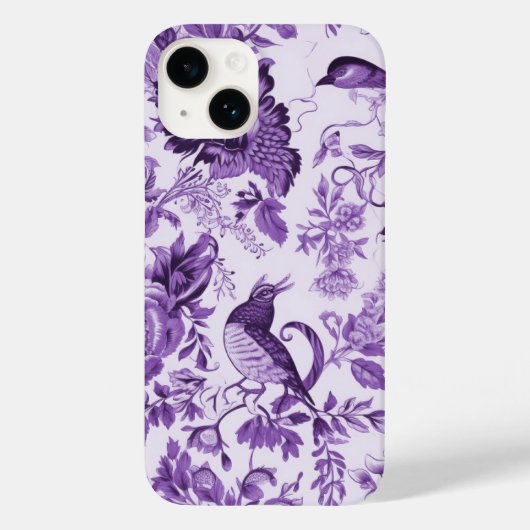Frans Platteland Toile de Jouy Paarse Case-Mate iPhone Case (Achterkant)