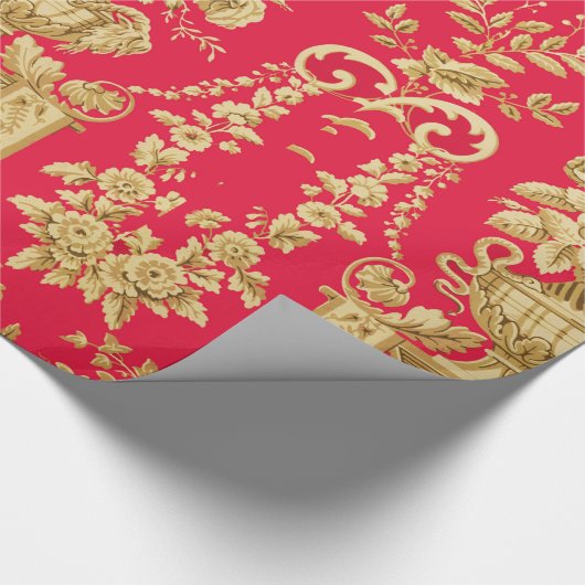  FRANS-PLATTELANDSPATROON, STROOMVAL, ROZEN CADEAUPAPIER (Hoek)