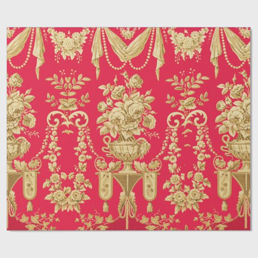  FRANS-PLATTELANDSPATROON, STROOMVAL, ROZEN CADEAUPAPIER (Vlak)