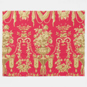 FRANS-PLATTELANDSPATROON, STROOMVAL, ROZEN FLEECE DEKEN (Voorkant (Horizontaal))