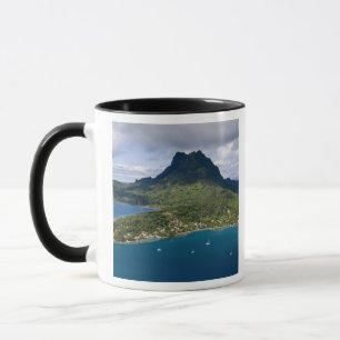 Frans-Polynesië, Bora Bora. Luchtfoto van Mok
