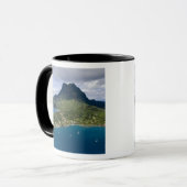 Frans-Polynesië, Bora Bora. Luchtfoto van Mok (Voorkant links)