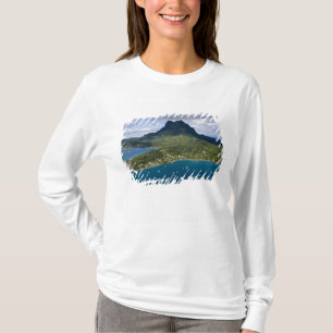 Frans-Polynesië, Bora Bora. Luchtfoto van T-shirt