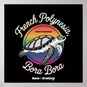 Frans-Polynesië Bora Bora Moorea Tahiti Schildpad  Poster