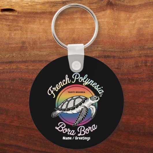 Frans-Polynesië Bora Bora Moorea Tahiti Schildpad Sleutelhanger (Voorkant)