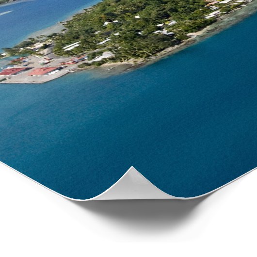Frans-Polynesië, Bora Bora. Uitzicht van de lucht Poster (Hoek)
