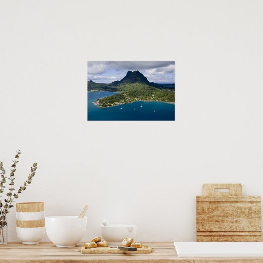 Frans-Polynesië, Bora Bora. Uitzicht van de lucht Poster (Keuken)