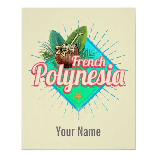 Frans Polynesië Eiland Stille Oceaan  Souvenir Perfect Poster (Voorkant)