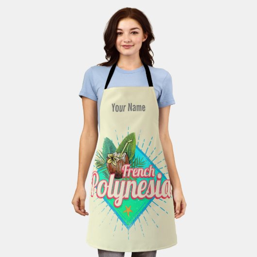 Frans Polynesië Eiland Stille Oceaan  Souvenir Schort (Gedragen)
