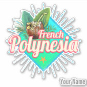 Frans Polynesië Eiland Stille Oceaan  Souvenir Sticker (Voorkant)
