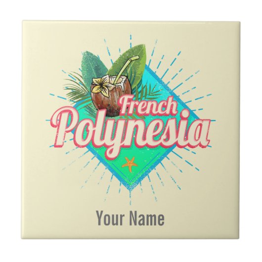 Frans Polynesië Eiland Stille Oceaan  Souvenir Tegeltje (Voorkant)