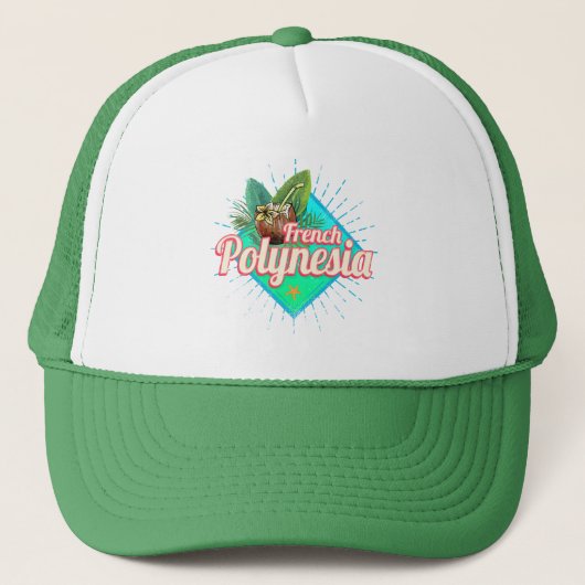 Frans Polynesië Eiland Stille Oceaan Souvenir Trucker Pet (Voorkant)