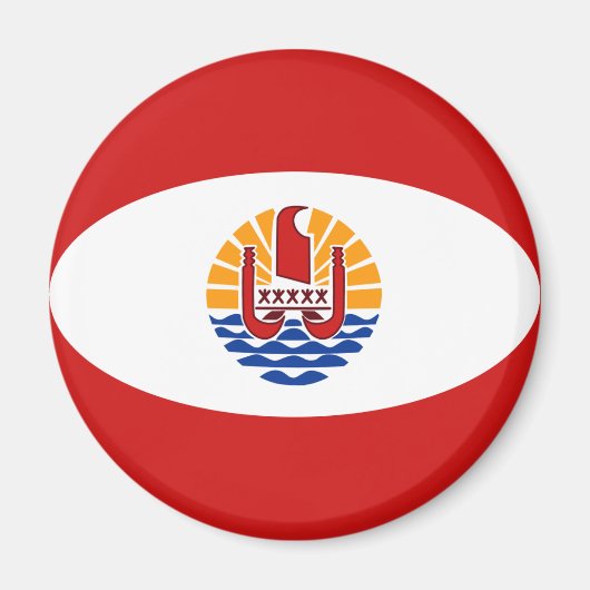 Frans-Polynesië Fisheye Flag Magnet (Voorkant)