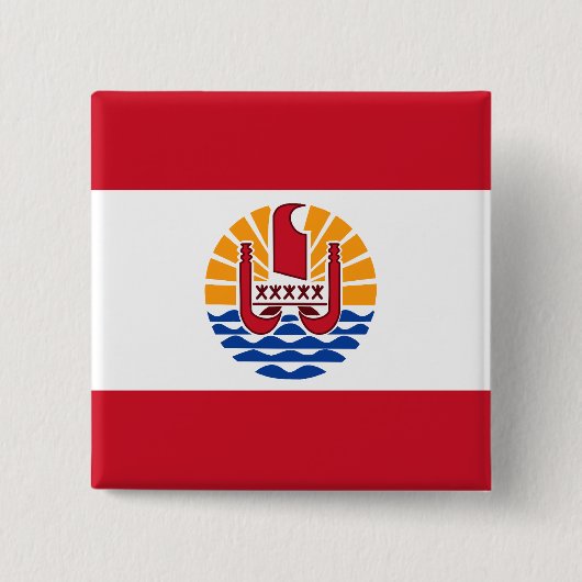 Frans-Polynesië, Frankrijk Vierkante Button 5,1 Cm (Voorkant)