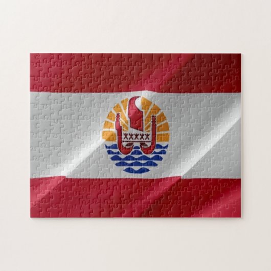 Frans-Polynesië - Golfvlag - Legpuzzel (Horizontaal)