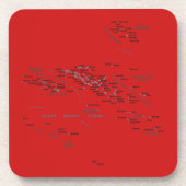 Frans-Polynesië Kaart Onderzetter (Voorkant)