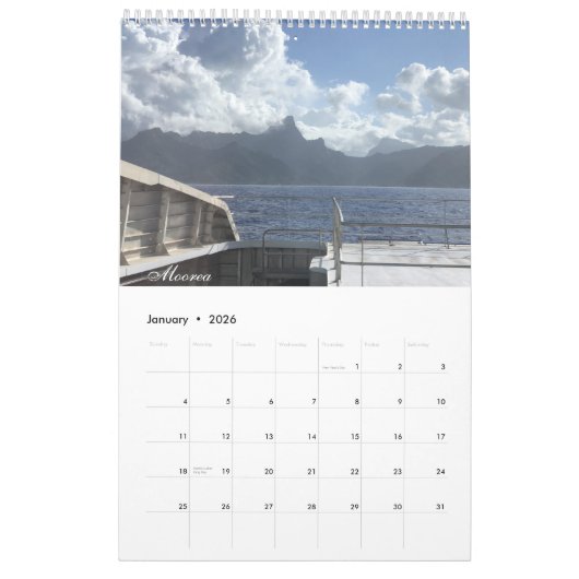 Frans-Polynesië Kalender (Jan 2026)