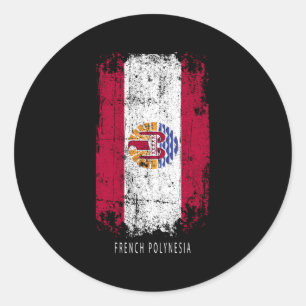 Frans-Polynesië Land Vlag Frans Ronde Sticker